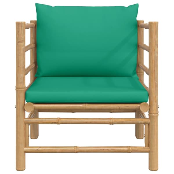 havesofa med grønne hynder bambus