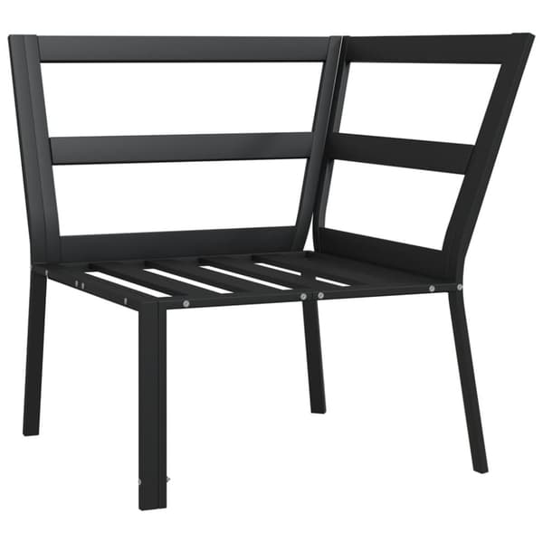 havestol med sandfarvede hynder 76x76x79 cm stål