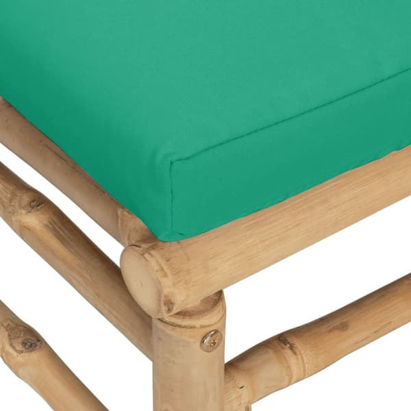midtermodul til havesofa med grønne hynder bambus