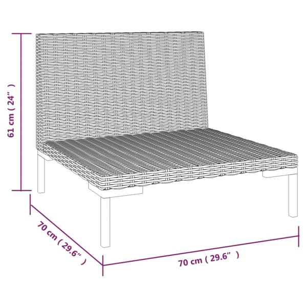 moduler til havesofa 2 stk. med hynder halvrundt polyrattan