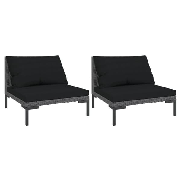 moduler til havesofa 2 stk. med hynder halvrundt polyrattan