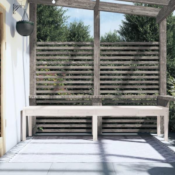 2-personers havebænk 203,5x44x45 cm massivt fyrretræ hvid