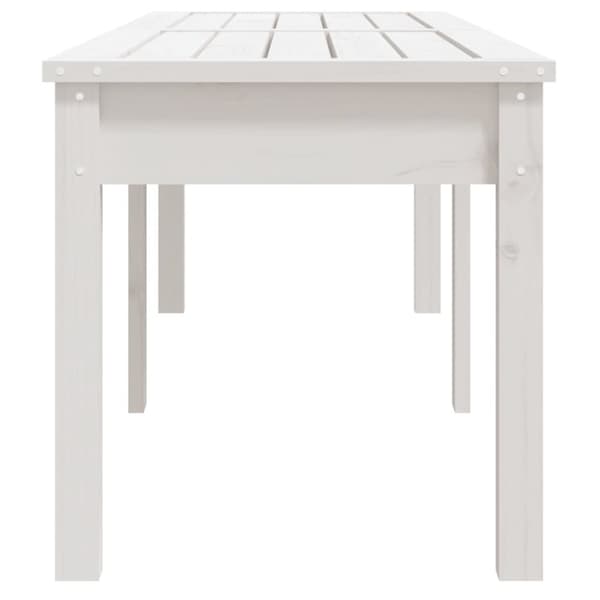 Trädgårdsbänk 2-sits vit 159,5x44x45 cm massiv furu
