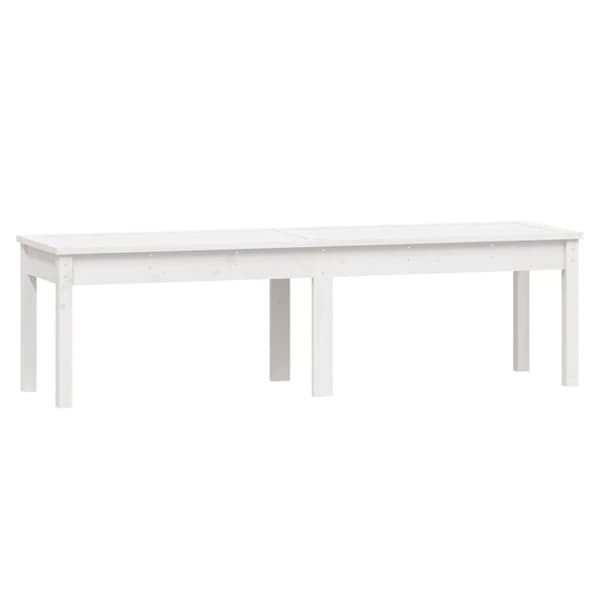 Trädgårdsbänk 2-sits vit 159,5x44x45 cm massiv furu