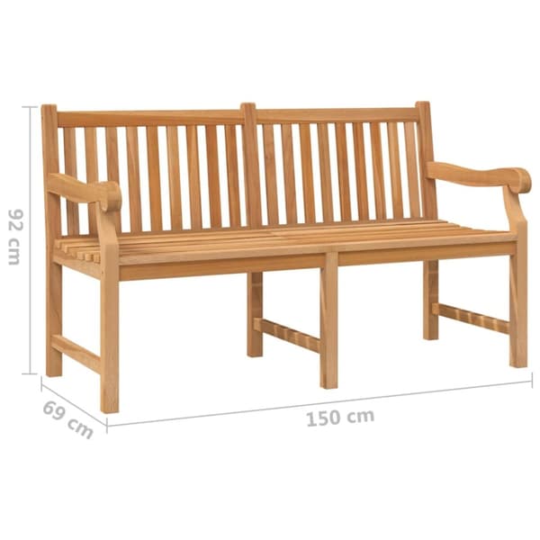 Puutarhapenkki 150 cm täysi tiikki