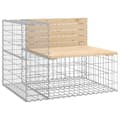 Miniatyrbild 2 av 8: Trädgårdsbänk gabion-design 92x71x65,5 cm massiv furu