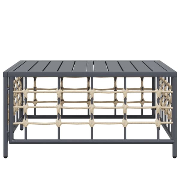 havebord 70x70x34 cm polyrattan antracitgrå
