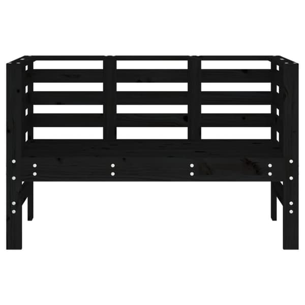 havebænk 111,5x53x71 cm massivt fyrretræ sort