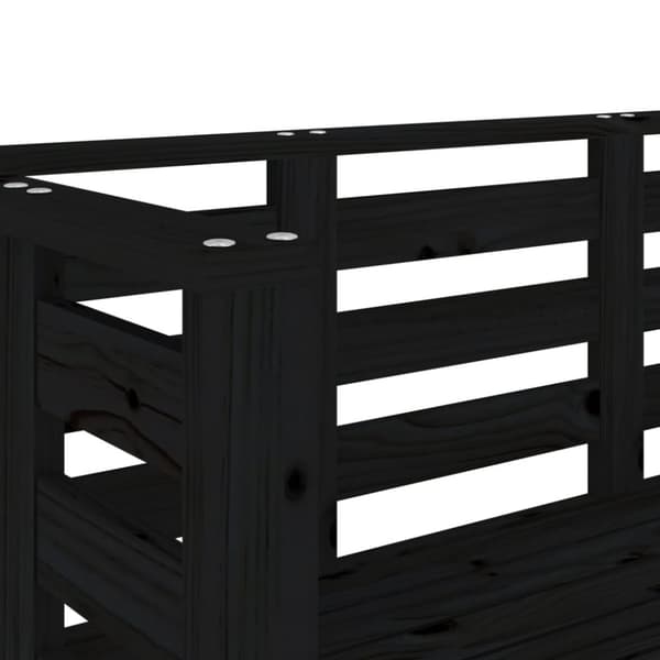 havebænk 111,5x53x71 cm massivt fyrretræ sort