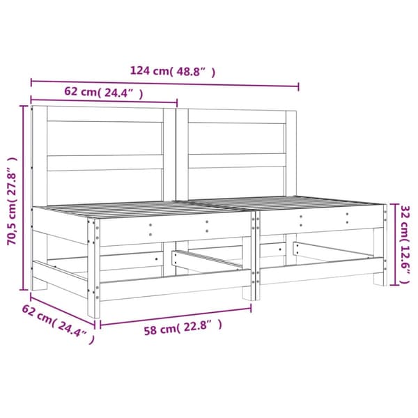 Mittensoffor 2 st massiv furu