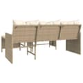 Miniatyrbillede 7 af 10: havesofa med bord og hynder L-formet polyrattan beige