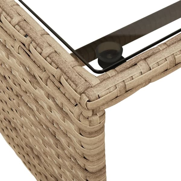 havesofa med bord og hynder L-formet polyrattan beige