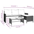 Miniatyrbillede 10 af 10: havesofa med bord og hynder L-formet polyrattan beige