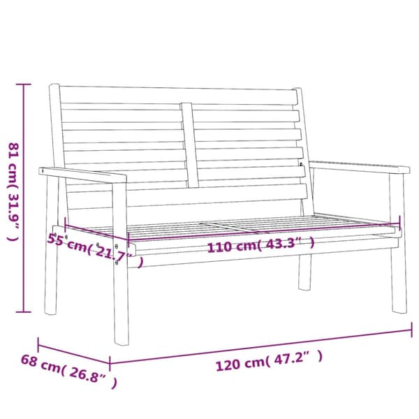 havebænk 120 cm massivt akacietræ