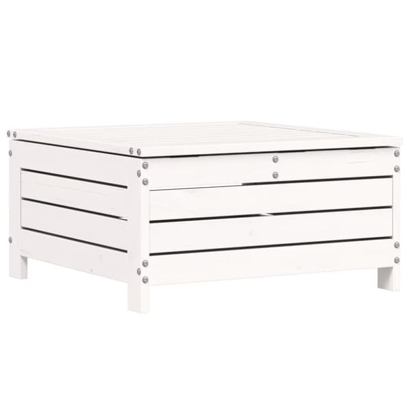 haveskammel 62x63,5x32 cm massivt fyrretræ hvid
