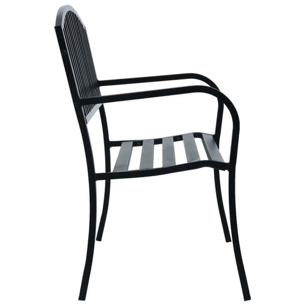 Puutarhapenkki musta 120 cm teräs