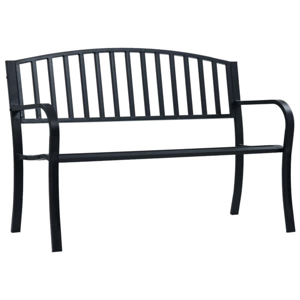 Puutarhapenkki musta 120 cm teräs