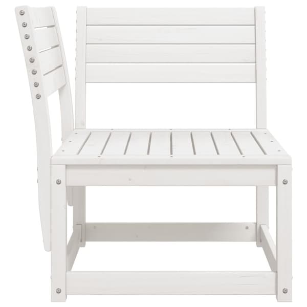 hjørnemodul til havesofa 73x73x78 cm massivt fyrretræ hvid