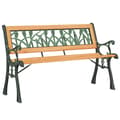 Miniatyrbild 2 av 9: Trädgårdsbänk 116 cm massivt granträ och stål