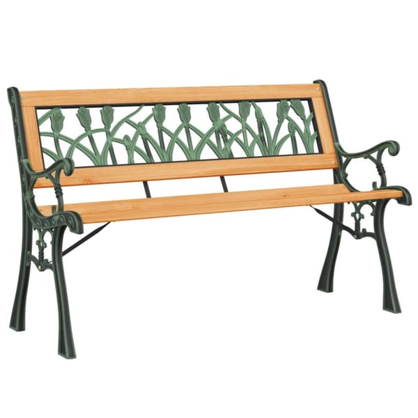 Trädgårdsbänk 116 cm massivt granträ och stål