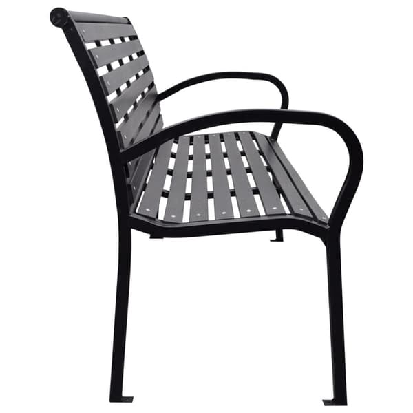 havebænk 116 cm stål og WPC sort
