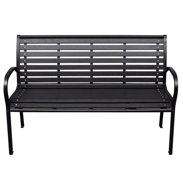 havebænk 116 cm stål og WPC sort