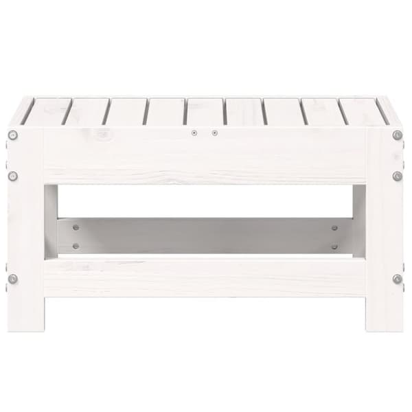 haveskammel 62x30x52 cm massivt fyrretræ hvid