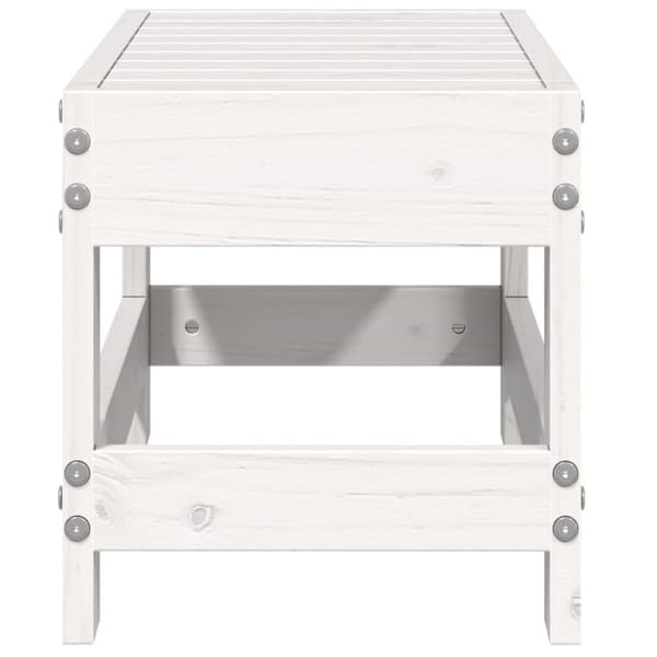 haveskammel 62x30x52 cm massivt fyrretræ hvid