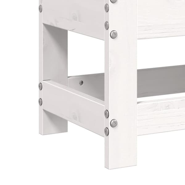 haveskammel 62x30x52 cm massivt fyrretræ hvid