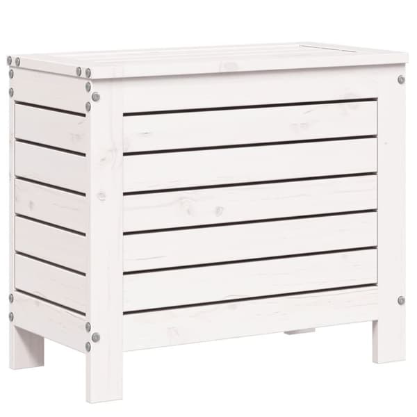 haveskammel 62x31,5x52 cm massivt fyrretræ hvid