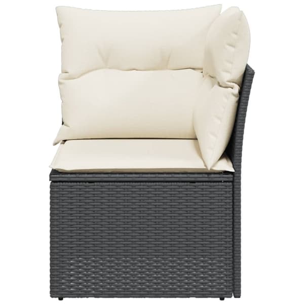 hjørnemodul til havesofa med hynder polyrattan sort