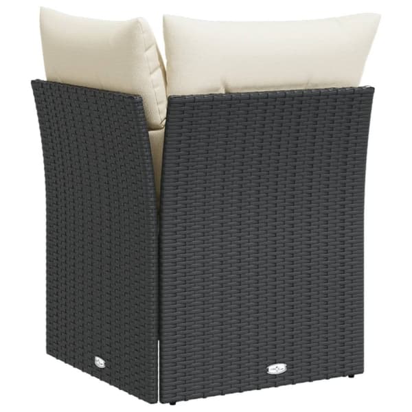 hjørnemodul til havesofa med hynder polyrattan sort