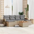 Pikkukuva 1 / 10: Matgrupp för trädgården med dynor 7 delar beige konstrotting