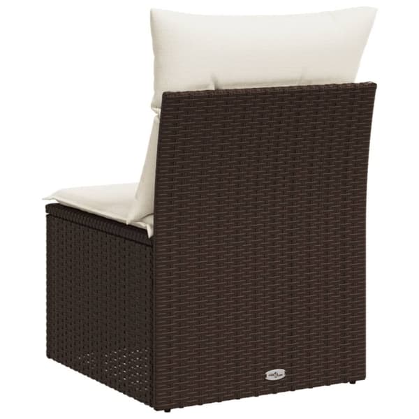 sofamodul til haven med hynder polyrattan brun