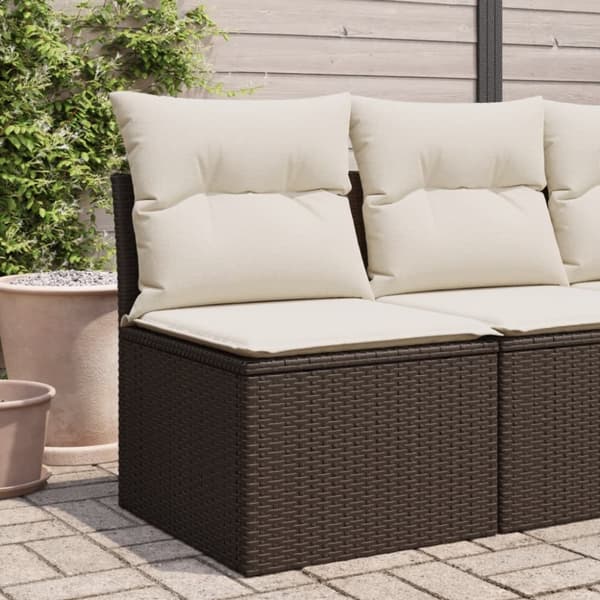 sofamodul til haven med hynder polyrattan brun