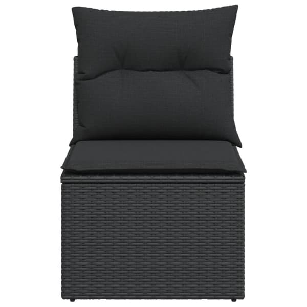havestol med hynder uden armlæn polyrattan sort