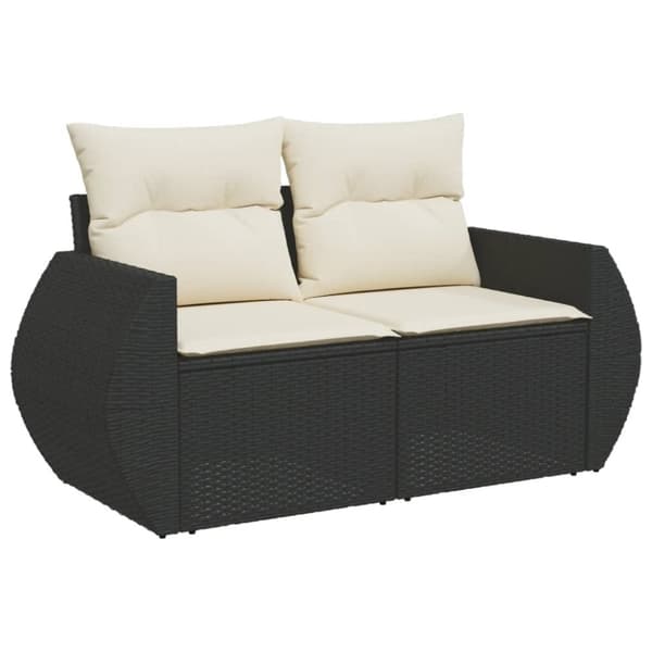 sofasæt til haven 8 dele med hynder polyrattan sort