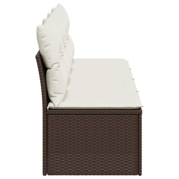 4-personers havesofa med hynder polyrattan brun