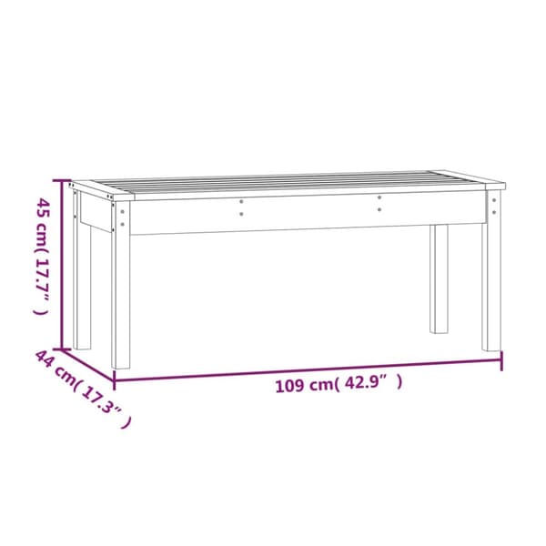 havebænk 109x44x45 cm massivt fyrretræ