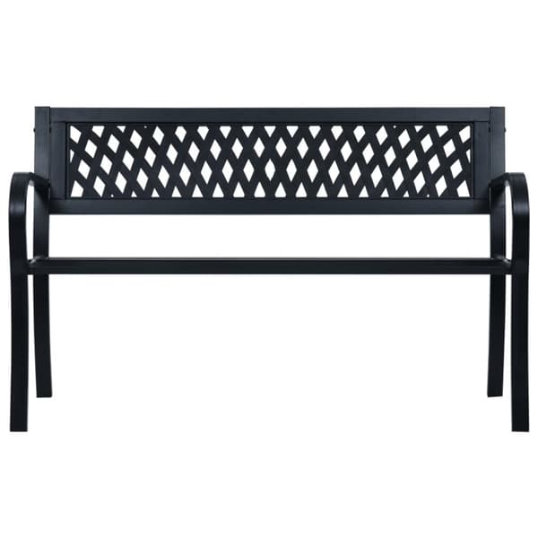 Puutarhapenkki musta 120 cm teräs