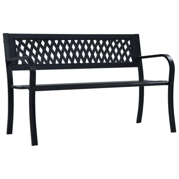 Puutarhapenkki musta 120 cm teräs