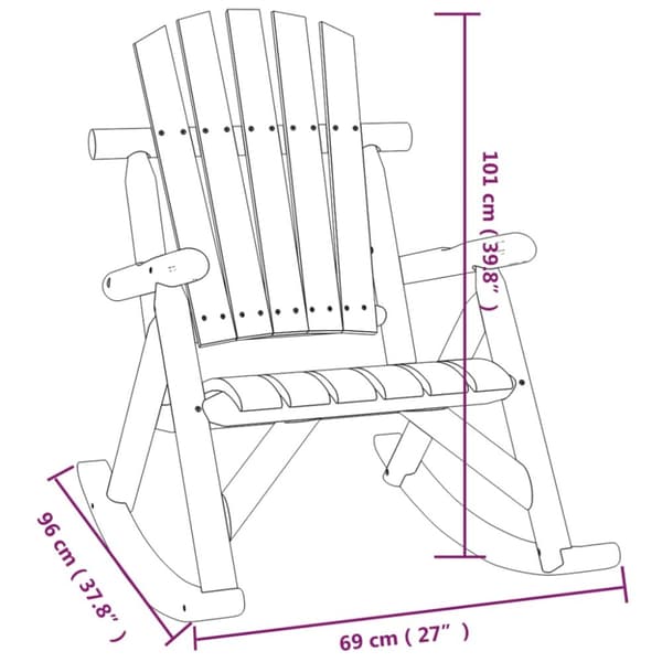 Gungstol för trädgården 69x96x101 cm massivt granträ