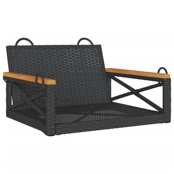 gyngebænk 63x62x40 cm polyrattan sort