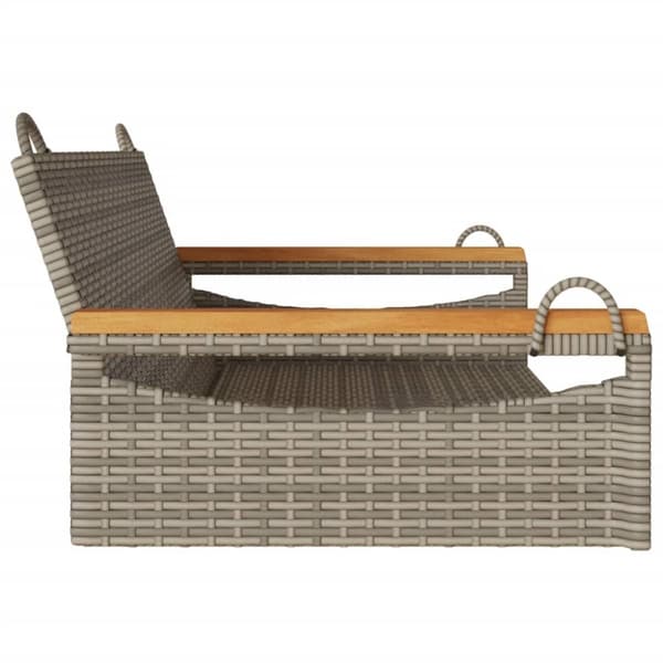 gyngebænk 109x62x40 cm polyrattan grå