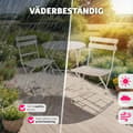 Miniatyrbild 9 av 11: Bistrobord set Frieda, hopfällbart för 2 personer - creme