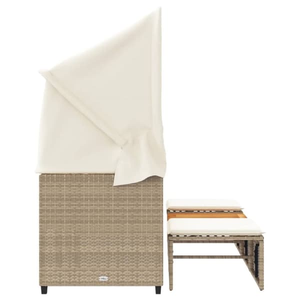 3 hengen puutarhasohva katos ja rahi, beige, polyrottinki