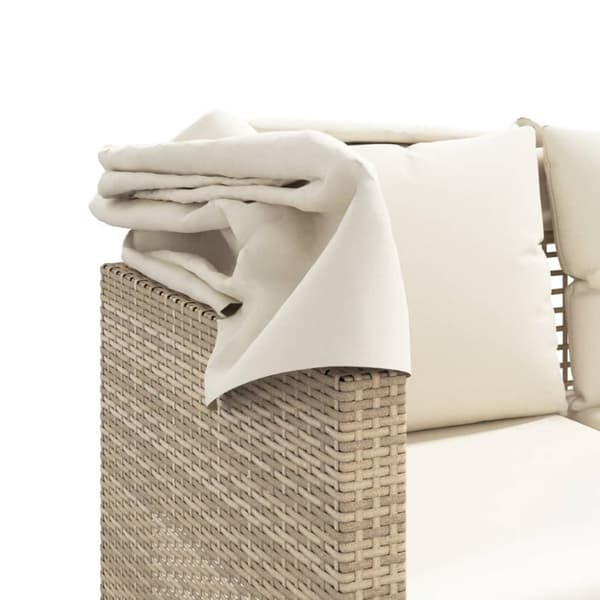 3 hengen puutarhasohva katos ja rahi, beige, polyrottinki