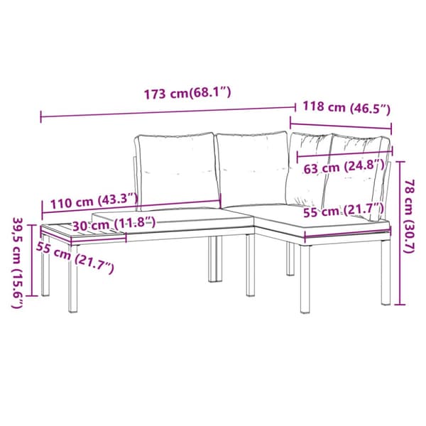 Puutarhapenkit tyynyillä, 2 kpl, musta, maalattua terästä