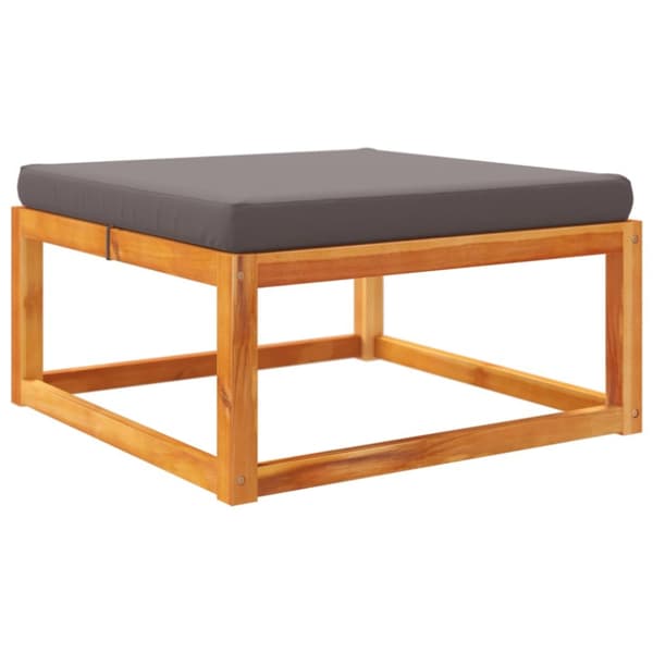 haveskammel med hynde 65x65x29 cm massivt akacietræ