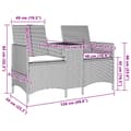 Miniatyrbillede 8 af 9: 2-personers havesofa med bord og hynder polyrattan brun